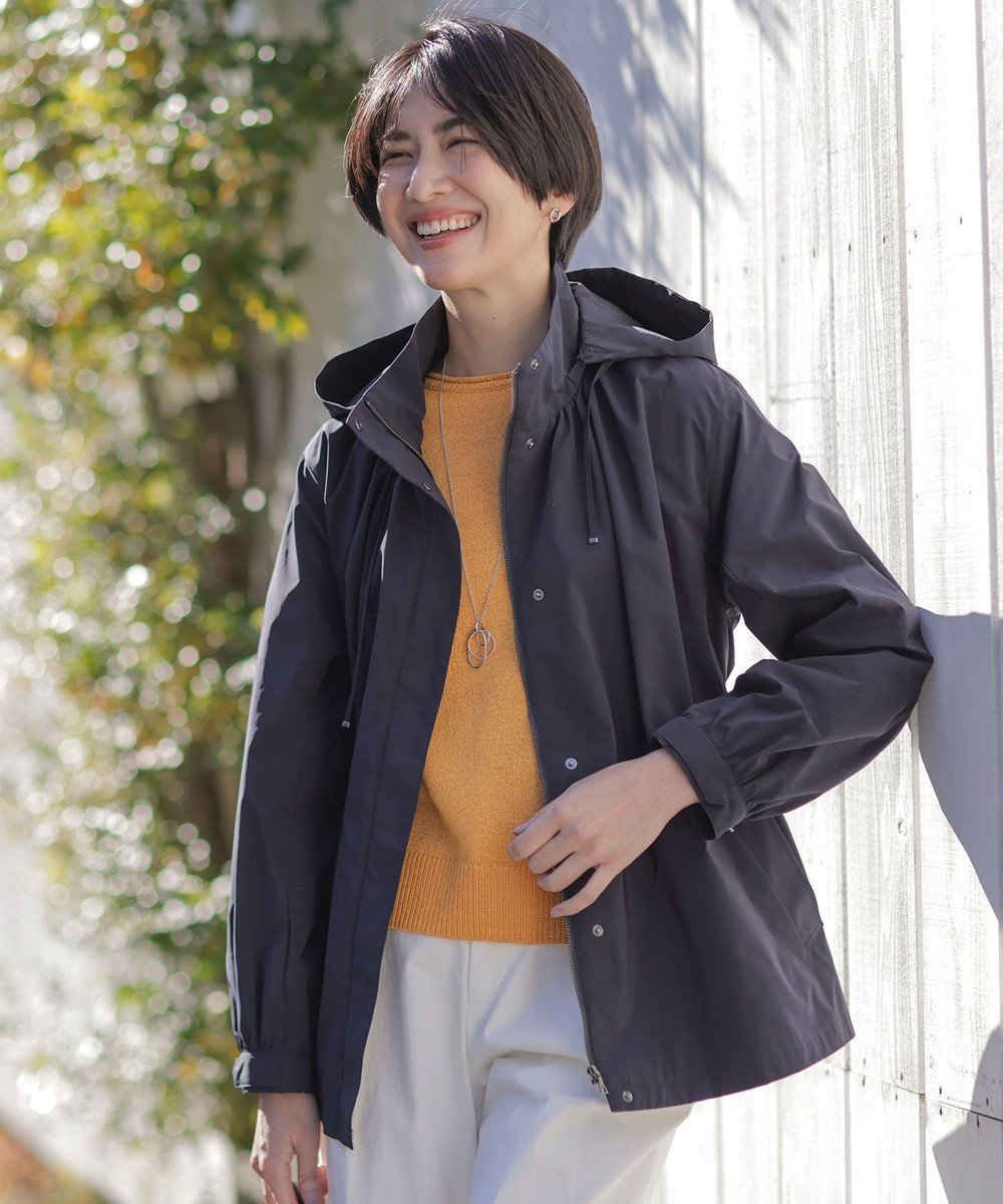 【ジェイ プレス/J.PRESS】の【撥水・洗える】Artirosa テントライン ショート丈 コート インテリア・キッズ・メンズ・レディースファッション・服の通販 founy(ファニー) 　ファッション　Fashion　レディースファッション　Fashion for Women　アウター　Coat / Outerwear Collection　コート・ロングコート・ピーコート　Long Coats, Peacoats & More　レディースジャケット・軽アウター　Jackets　春　Spring　洗える　Machine Washable　ショート　Short, Short Length　シンプル　Simple, Minimal　ジャケット　Jacket, Outerwear　ドット　Polka Dot, Dot Pattern　ロング　Long, Long-Length　ワイド　Wide, Wide Fit　S/S・春夏　SS, Spring/Summer, Warm Season　夏　Summer　エレガント 上品　Elegant　ネイビー系|ID: prp329100004526908 ipo3291000000035724601