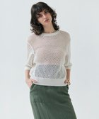 【ベイジ,/BEIGE,】の【洗える】ALOE / コットンメッシュ半袖クルーネックニット Ecru|ID: prp329100004526924 ipo3291000000033570416