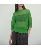 【ベイジ,/BEIGE,】の【洗える】ALOE / コットンメッシュ半袖クルーネックニット Green|ID: prp329100004526924 ipo3291000000033570417