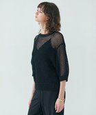 【ベイジ,/BEIGE,】の【洗える】ALOE / コットンメッシュ半袖クルーネックニット Black|ID: prp329100004526924 ipo3291000000033570418