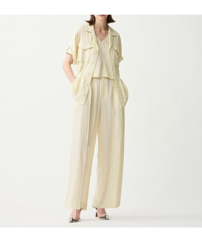 【アンクレイヴ/uncrave】のドレープツイル ワイドパンツ インテリア・キッズ・メンズ・レディースファッション・服の通販 founy(ファニー) https://founy.com/ ファッションモデル・俳優・女優 Models 女性 Women 佐藤晴美 Sato Harumi ファッション Fashion レディースファッション Fashion for Women パンツ Pants & Trousers 春 Spring ジャケット Jacket, Outerwear セットアップ Set-Up, Coordinated Outfit タンク Tank Top, Sleeveless Top フィット Fit, Slim Fit ミリタリー Military, Army Style リラックス Relax, Relaxed Fit ワイド Wide, Wide Fit S/S・春夏 SS, Spring/Summer, Warm Season おすすめ Recommended / Our Picks 夏 Summer エレガント 上品 Elegant |ID: prp329100004526930 ipo3291000000033206682