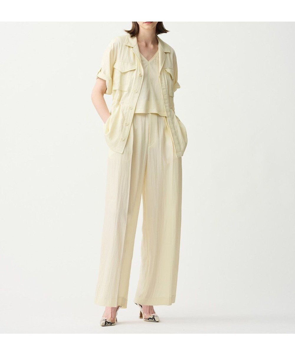 【アンクレイヴ/uncrave】のドレープツイル ワイドパンツ 人気、トレンドファッション・服の通販 founy(ファニー) 　ファッションモデル・俳優・女優　Models　女性　Women　佐藤晴美　Sato Harumi　ファッション　Fashion　レディースファッション　Fashion for Women　パンツ　Pants & Trousers　春　Spring　ジャケット　Jacket, Outerwear　セットアップ　Set-Up, Coordinated Outfit　タンク　Tank Top, Sleeveless Top　フィット　Fit, Slim Fit　ミリタリー　Military, Army Style　リラックス　Relax, Relaxed Fit　ワイド　Wide, Wide Fit　S/S・春夏　SS, Spring/Summer, Warm Season　おすすめ　Recommended / Our Picks　夏　Summer　エレガント 上品　Elegant　 other-1|ID: prp329100004526930 ipo3291000000033591055