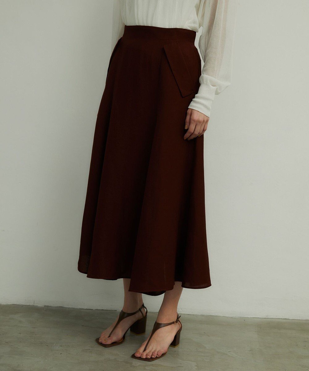 【ベイジ,/BEIGE,】の【CLUEL 5月号掲載】 BERNARD / フレアスカート インテリア・キッズ・メンズ・レディースファッション・服の通販 founy(ファニー) 　雑誌掲載アイテム　Magazine Items　ファッション雑誌　Fashion Magazines　クルーエル　CLUEL　ファッション　Fashion　レディースファッション　WOMEN　スカート　Skirt　Aライン/フレアスカート　Flared A-Line Skirts　5月号　May Issue　カットソー　Cut And Sew　フラップ　Flap　フレア　Flare　ブルゾン　Blouson　ポケット　Pocket　ロング　Long　エレガント 上品　Elegant　再入荷　Restock/Back In Stock/Re Arrival　夏　Summer　春　Spring　S/S・春夏　Ss・Spring/Summer　雑誌　Magazine　Burgundy|ID: prp329100004526934 ipo3291000000032014462
