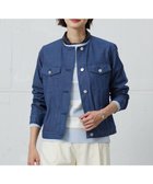 【ジェイ プレス/J.PRESS】の【洗える】セルロースシャンブレー ノーカラー デニム ジャケット ブルー系|ID: prp329100004526945 ipo3291000000032014519