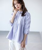 【エニィ スィス/any SiS】の【洗える】ギャザースリーブ ブラウス ライトブルー|ID: prp329100004526973 ipo3291000000034295795