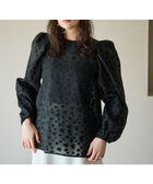 【ハッシュニュアンス/#Newans】のシアーパフスリーブブラウス ブラックフラワー|ID: prp329100004526985 ipo3291000000034355150