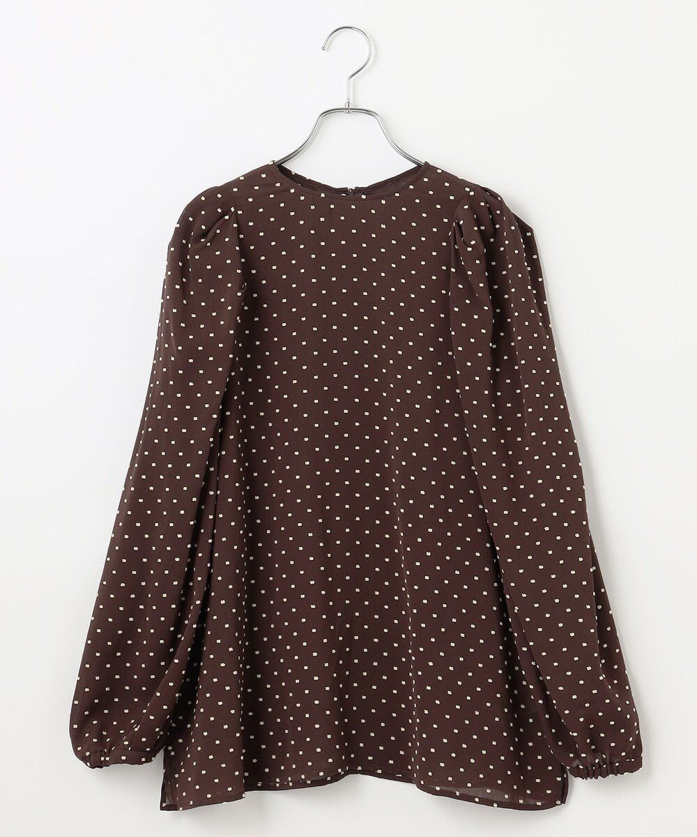 【ハッシュニュアンス/#Newans】のシアーパフスリーブブラウス インテリア・キッズ・メンズ・レディースファッション・服の通販 founy(ファニー) ファッション Fashion レディースファッション Fashion for Women トップス・カットソー Cut & Sew Tops シャツ・ブラウス・オフィスカジュアル Elegant Blouses & Button-Ups なめらか Smooth, Silky Texture エレガント 上品 Elegant キュプラ Cupro, Eco Fabric コンパクト Compact, Small Size シアー Sheer, See-Through スリーブ Sleeve, Long Sleeve / Short Sleeve ドット Polka Dot, Dot Pattern 日本製 Made In Japan A/W・秋冬 Autumn/Winter ブラウン×イエロードット|ID: prp329100004526985 ipo3291000000034355155