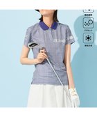 【23区 ゴルフ/NIJYUSANKU GOLF】の【WOMEN】【接触冷感・UVケア・吸水速乾】ギンガムチェック柄 ポロシャツ ネイビー系3|ID: prp329100004527005 ipo3291000000032014767