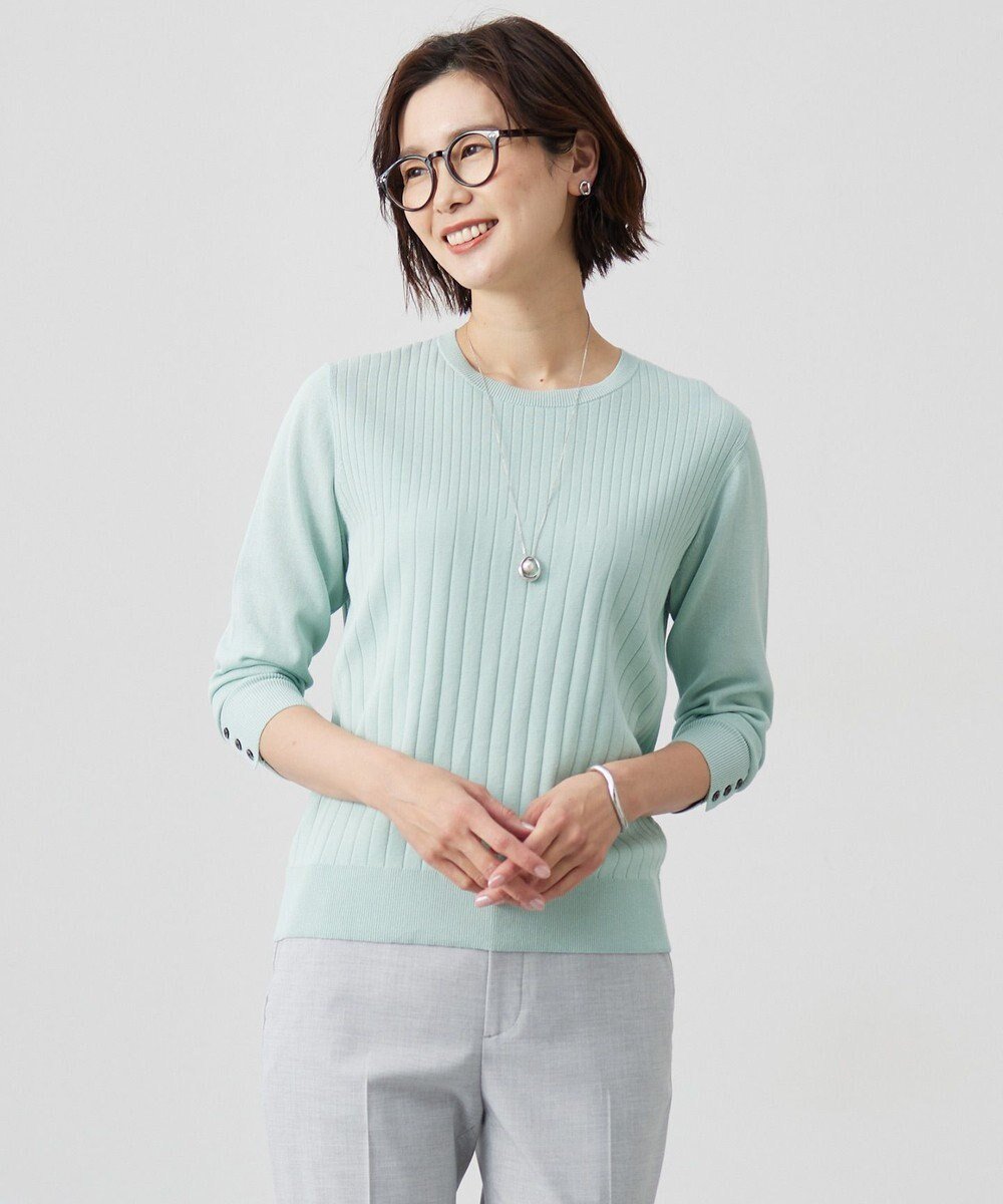 【ジェイ プレス/J.PRESS】の【洗える】Cotton Acetate ストライプ ニット プルオーバー インテリア・キッズ・メンズ・レディースファッション・服の通販 founy(ファニー) 　ファッション　Fashion　レディースファッション　WOMEN　トップス・カットソー　Tops/Tshirt　ニット　Knit Tops　プルオーバー　Pullover　アンサンブル　Ensemble　インナー　Inner　エレガント 上品　Elegant　カーディガン　Cardigan　ジャケット　Jacket　ストライプ　Stripe　セーター　Sweater　夏　Summer　春　Spring　S/S・春夏　Ss・Spring/Summer　洗える　Washable　ミント系|ID: prp329100004527009 ipo3291000000032014779
