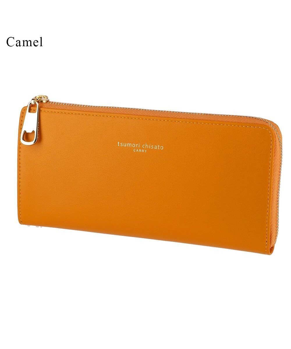 【ツモリチサト キャリー/tsumori chisato CARRY】のソフトラム Lファスナー長財布 インテリア・キッズ・メンズ・レディースファッション・服の通販 founy(ファニー) 　ファッション　Fashion　レディースファッション　WOMEN　財布　Wallets　シンプル　Simple　ネコ　Cat　ポケット　Pocket　財布　Wallet　キャメル|ID: prp329100004527013 ipo3291000000032014795