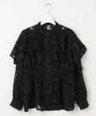 【フェルゥ/Feroux】の【洗える】ジャカードフリルブラウス ブラック系|ID: prp329100004527029 ipo3291000000034192034