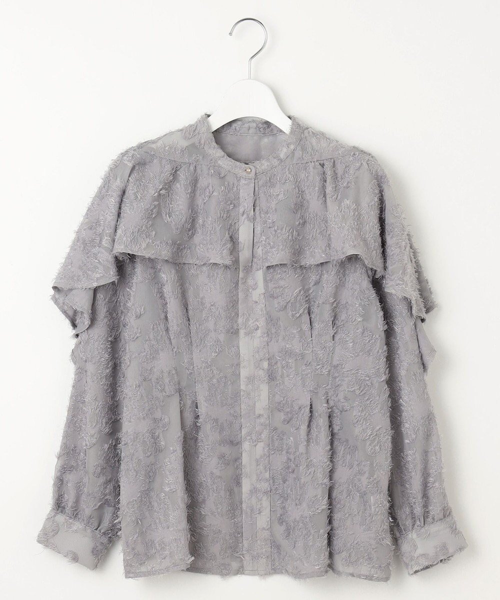 【フェルゥ/Feroux】の【洗える】ジャカードフリルブラウス インテリア・キッズ・メンズ・レディースファッション・服の通販 founy(ファニー) ファッション Fashion レディースファッション Fashion for Women トップス・カットソー Cut & Sew Tops シャツ・ブラウス・オフィスカジュアル Elegant Blouses & Button-Ups おすすめ Recommended / Our Picks ジャカード/ジャガード Jacquard, Woven Pattern スラックス Slacks, Dress Pants デニム Denim, Jeans Material フリル Frill, Ruffle ボトム Bottoms, Lower Wear 洗える Machine Washable A/W・秋冬 Autumn/Winter スカイブルー系|ID: prp329100004527029 ipo3291000000034192037