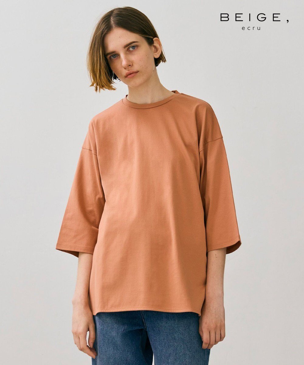 【ベイジ,/BEIGE,】の【BEIGE,ecru/WEB限定・洗える】JERSEY STITCH / コットンオーバサイズトップス インテリア・キッズ・メンズ・レディースファッション・服の通販 founy(ファニー) 　ファッション　Fashion　レディースファッション　WOMEN　トップス・カットソー　Tops/Tshirt　シャツ/ブラウス　Shirts/Blouses　ロング / Tシャツ　T-Shirts　カットソー　Cut and Sewn　カットソー　Cut And Sew　夏　Summer　S/S・春夏　Ss・Spring/Summer　洗える　Washable　A/W・秋冬　Aw・Autumn/Winter・Fw・Fall-Winter　Nude camel|ID: prp329100004527046 ipo3291000000032014964