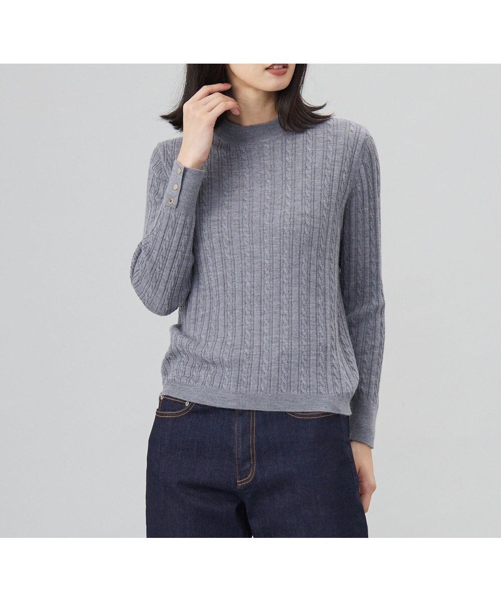 【ジェイ プレス/J.PRESS】の【洗える】KNIT BASIC クルーネック ニット インテリア・キッズ・メンズ・レディースファッション・服の通販 founy(ファニー) 　ファッション　Fashion　レディースファッション　Fashion for Women　トップス・カットソー　Cut & Sew Tops　ニット　Knit Tops & Sweaters　アンサンブル　Ensemble Set　洗える　Machine Washable　カーディガン　Cardigan, Knitwear　ジャケット　Jacket, Outerwear　セーター　Sweater, Knitwear　トレンド　Trend, Trending Now　定番　Standard, Basic Item　ロング　Long, Long-Length　A/W・秋冬　Autumn/Winter　エレガント 上品　Elegant　トップグレー系|ID: prp329100004527051 ipo3291000000033677441