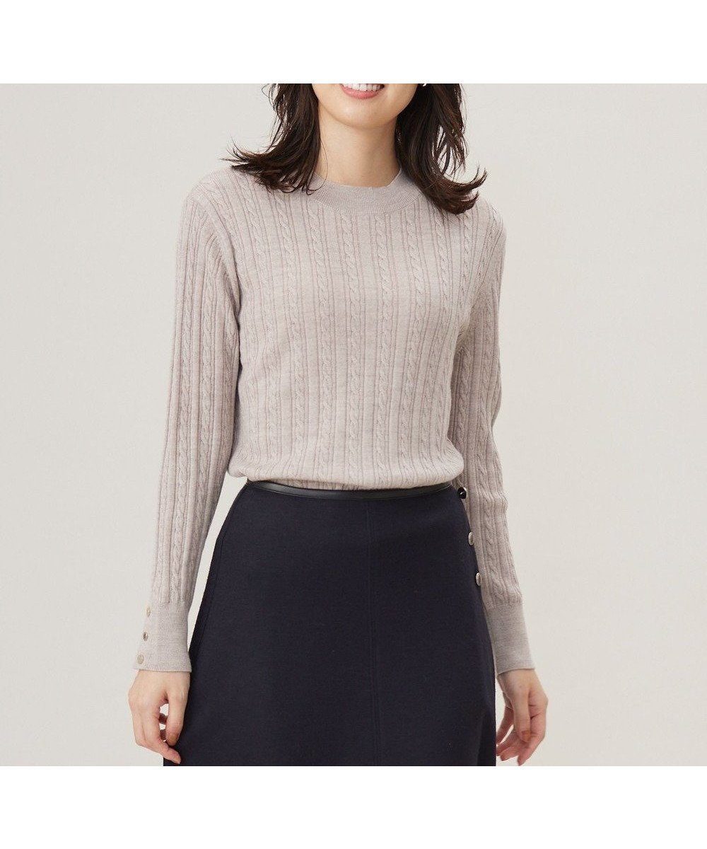 【ジェイ プレス/J.PRESS】の【洗える】KNIT BASIC クルーネック ニット インテリア・キッズ・メンズ・レディースファッション・服の通販 founy(ファニー) 　ファッション　Fashion　レディースファッション　Fashion for Women　トップス・カットソー　Cut & Sew Tops　ニット　Knit Tops & Sweaters　アンサンブル　Ensemble Set　洗える　Machine Washable　カーディガン　Cardigan, Knitwear　ジャケット　Jacket, Outerwear　セーター　Sweater, Knitwear　トレンド　Trend, Trending Now　定番　Standard, Basic Item　ロング　Long, Long-Length　A/W・秋冬　Autumn/Winter　エレガント 上品　Elegant　トップベージュ系|ID: prp329100004527051 ipo3291000000033677442