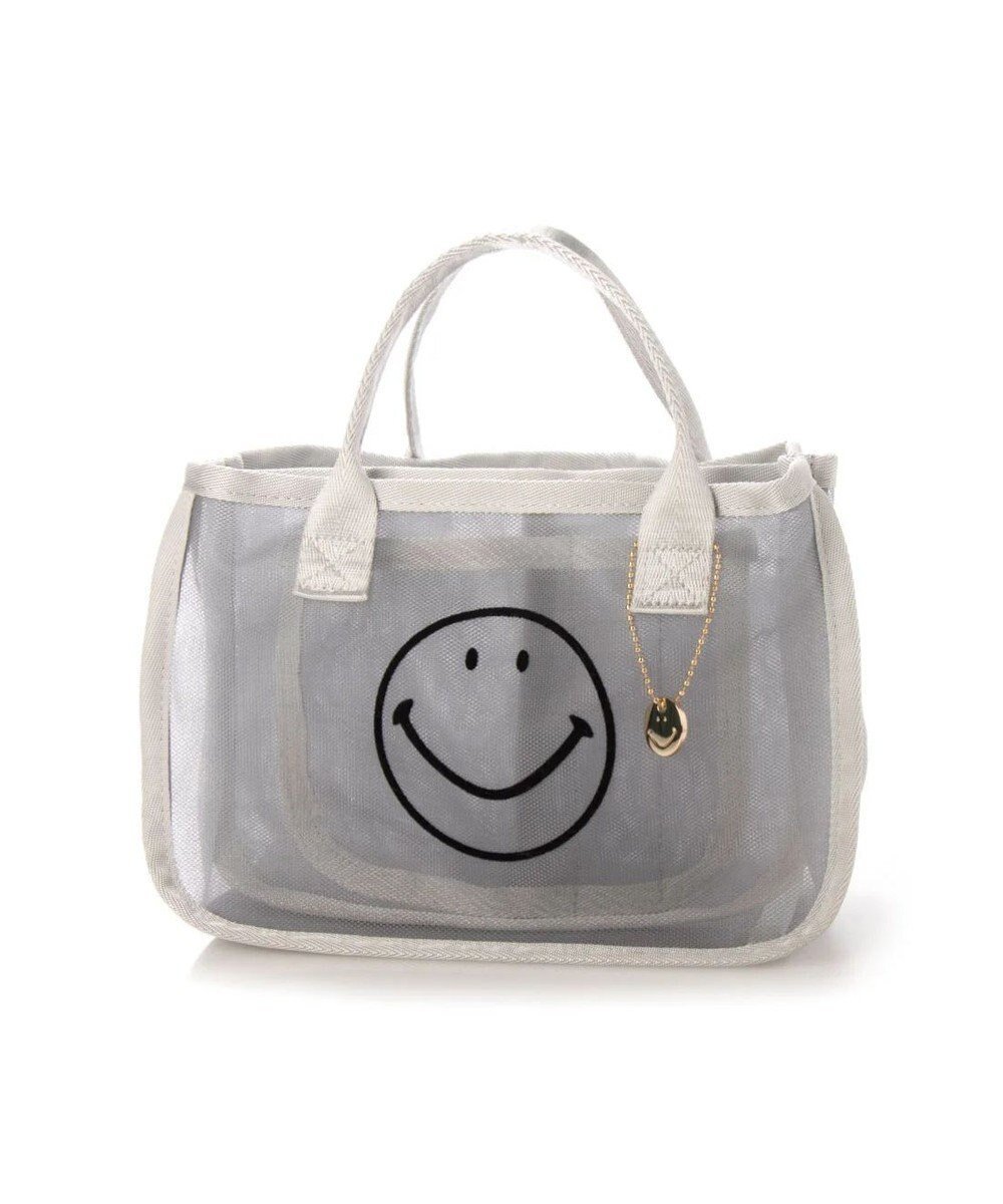 【アンビリオン/UNBILLION】のcachecache スマイルモチーフメッシュバッグインバッグ インテリア・キッズ・メンズ・レディースファッション・服の通販 founy(ファニー) 　ファッション　Fashion　レディースファッション　Fashion for Women　バッグ　Bags　カラフル　Colorful Design　ハンド　Hand, Handmade　ミックス　Mix, Mixed Style　メッシュ　Mesh, Net Fabric　モチーフ　Motif, Design Theme　再入荷　Restock / Back in Stock　グレー|ID: prp329100004527052 ipo3291000000035714074
