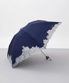 【アウロラ/AURORA】のNINA RICCI (ニナリッチ) 刺しゅうオーガンジー掛け合わせ 晴雨兼用パラソル(折り畳み・ミニ傘) ネイビー|ID: prp329100004527066 ipo3291000000032015051
