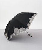 【アウロラ/AURORA】のNINA RICCI (ニナリッチ) 刺しゅうオーガンジー掛け合わせ 晴雨兼用パラソル(折り畳み・ミニ傘) ブラック|ID: prp329100004527066 ipo3291000000032015054
