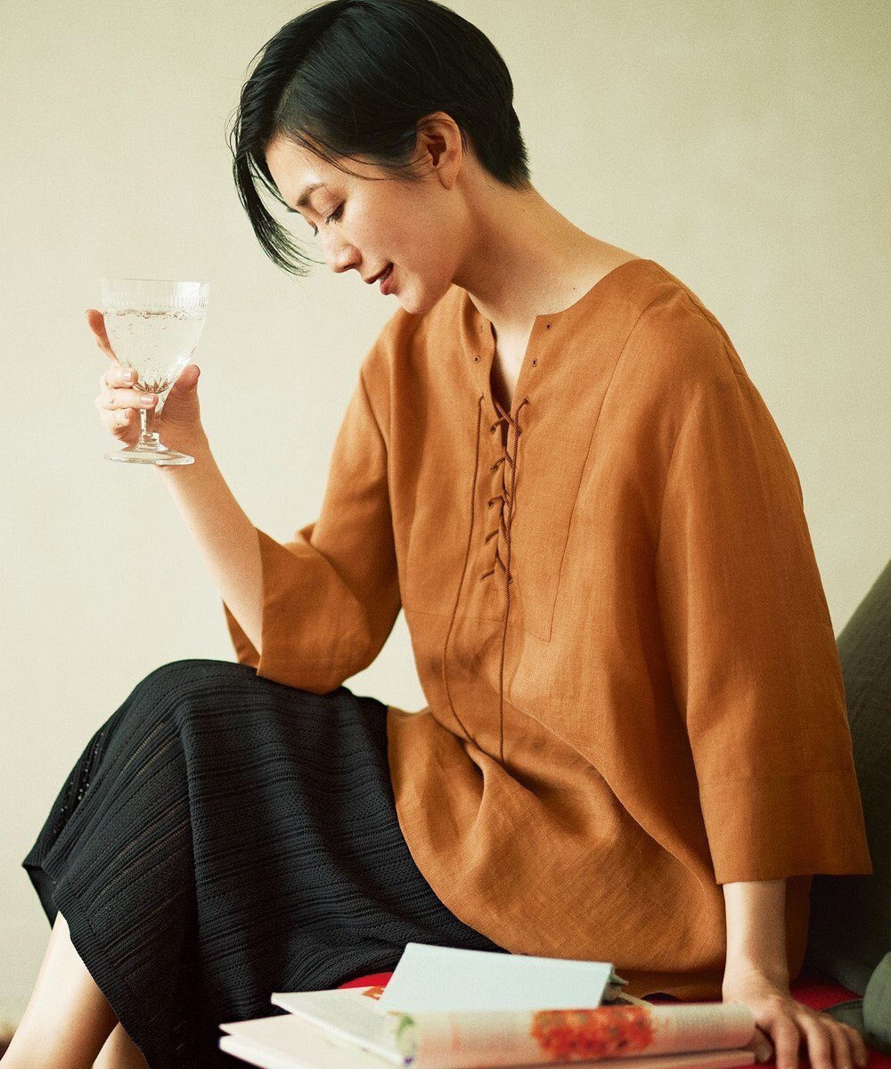【自由区/JIYU-KU】の【カタログ掲載・接触冷感・洗える】ラミーローンプルオーバー ブラウス インテリア・キッズ・メンズ・レディースファッション・服の通販 founy(ファニー) 　ファッション　Fashion　レディースファッション　Ladies' Fashion Online　トップス・カットソー　Tops/Tshirt　シャツ/ブラウス　Shirts/Blouses　プルオーバー　Pullover　おすすめ　Recommend　エスニック　Ethnic　サマー　Summer　シアー　Sheer　タイトスカート　Tight Skirt　夏　Summer　春　Spring　S/S・春夏　Ss・Spring/Summer　洗える　Washable　コッパー|ID: prp329100004527074 ipo3291000000032646976