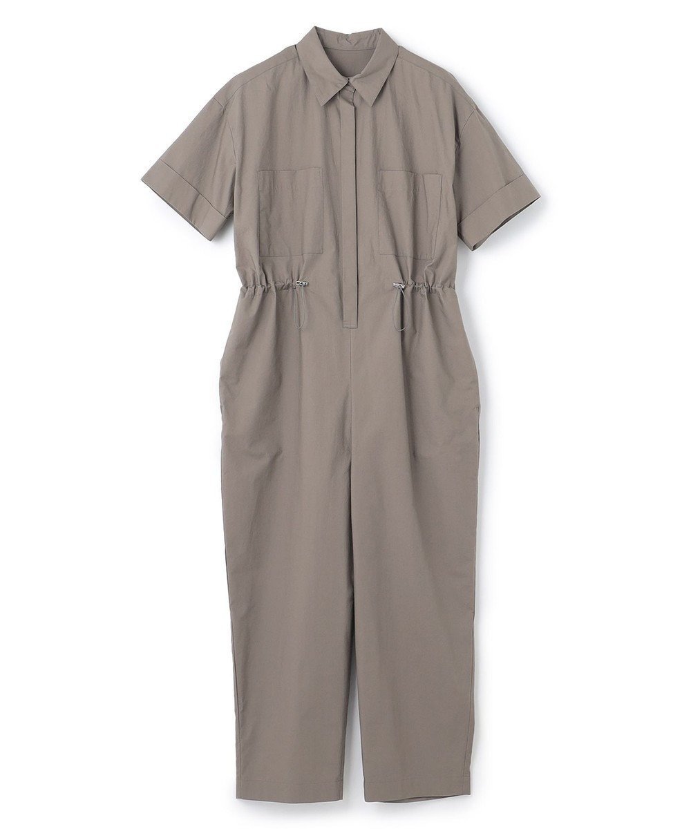 【アンクレイヴ/uncrave】の【洗濯機洗い可】カラータイプライター オールインワン(uncrave WHITE) インテリア・キッズ・メンズ・レディースファッション・服の通販 founy(ファニー) 　ファッション　Fashion　レディースファッション　WOMEN　ワンピース　Dress　オールインワン ワンピース　All In One Dress　サロペット　Salopette　春　Spring　シェイプ　Shape　ショート　Short　タイプライター　Typewriter　なめらか　Smooth　フレア　Flare　フロント　Front　ポケット　Pocket　モダン　Modern　ワッシャー　Washer　S/S・春夏　Ss・Spring/Summer　夏　Summer　エレガント 上品　Elegant　グレージュ|ID: prp329100004527093 ipo3291000000032015162