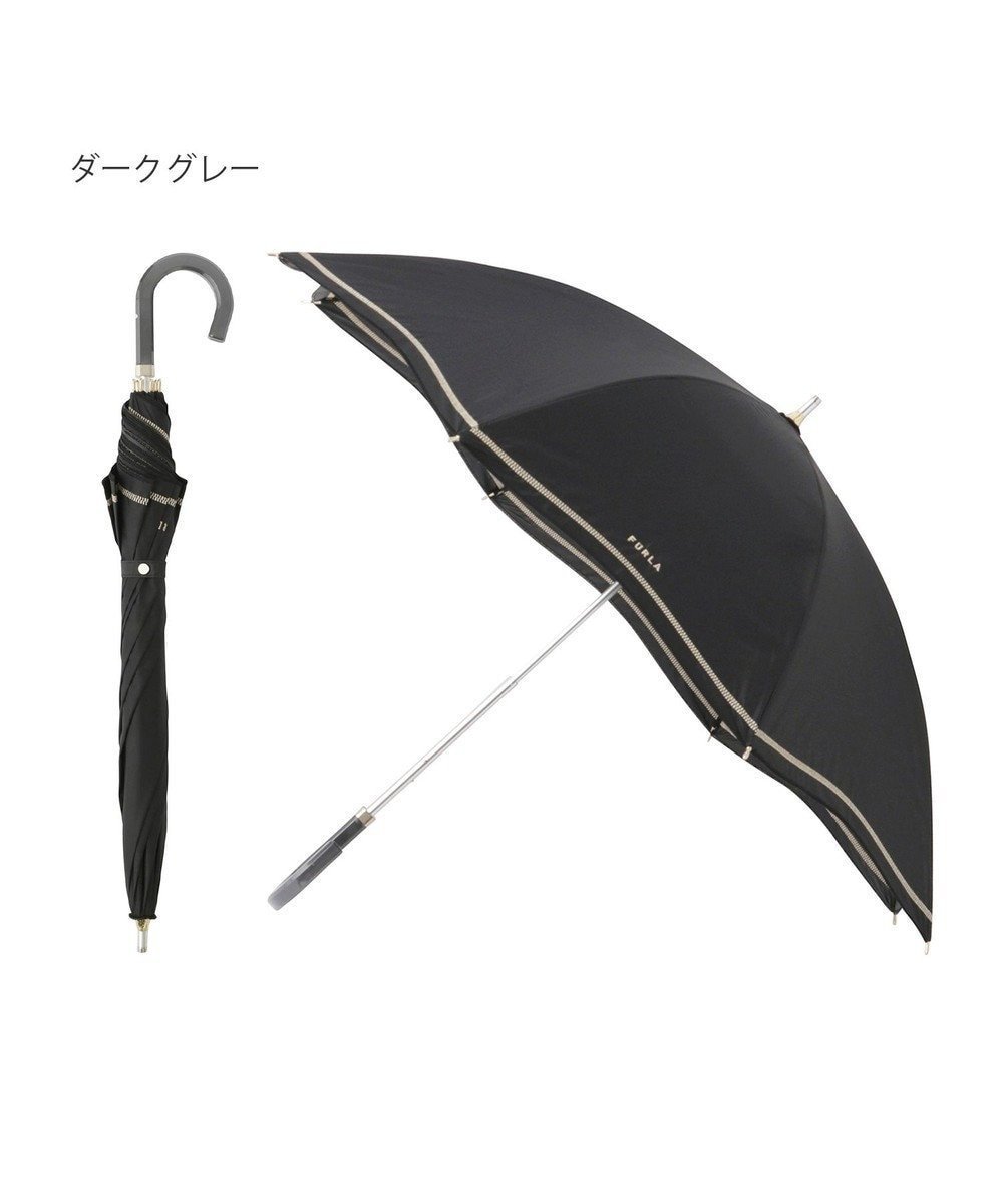 【ムーンバット/MOONBAT】のFURLA 晴雨兼用日傘 長傘 ジッパー刺繍 /遮光 遮熱 UV インテリア・キッズ・メンズ・レディースファッション・服の通販 founy(ファニー) 　ファッション　Fashion　レディースファッション　WOMEN　傘 / レイングッズ　Umbrellas/Rainwear　アクセサリー　Accessories　イタリア　Italy　カラフル　Colorful　シューズ　Shoes　傘　Umbrella　日傘　Parasol　ブラック|ID: prp329100004527117 ipo3291000000032015280