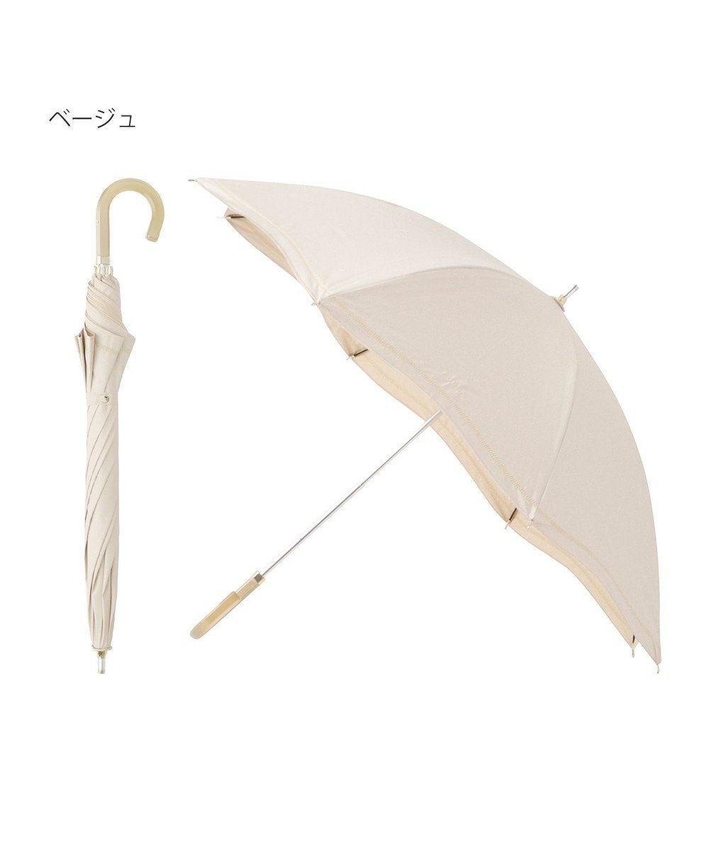 【ムーンバット/MOONBAT】のFURLA 晴雨兼用日傘 長傘 ジッパー刺繍 /遮光 遮熱 UV インテリア・キッズ・メンズ・レディースファッション・服の通販 founy(ファニー) 　ファッション　Fashion　レディースファッション　WOMEN　傘 / レイングッズ　Umbrellas/Rainwear　アクセサリー　Accessories　イタリア　Italy　カラフル　Colorful　シューズ　Shoes　傘　Umbrella　日傘　Parasol　ベージュ|ID: prp329100004527117 ipo3291000000032015281
