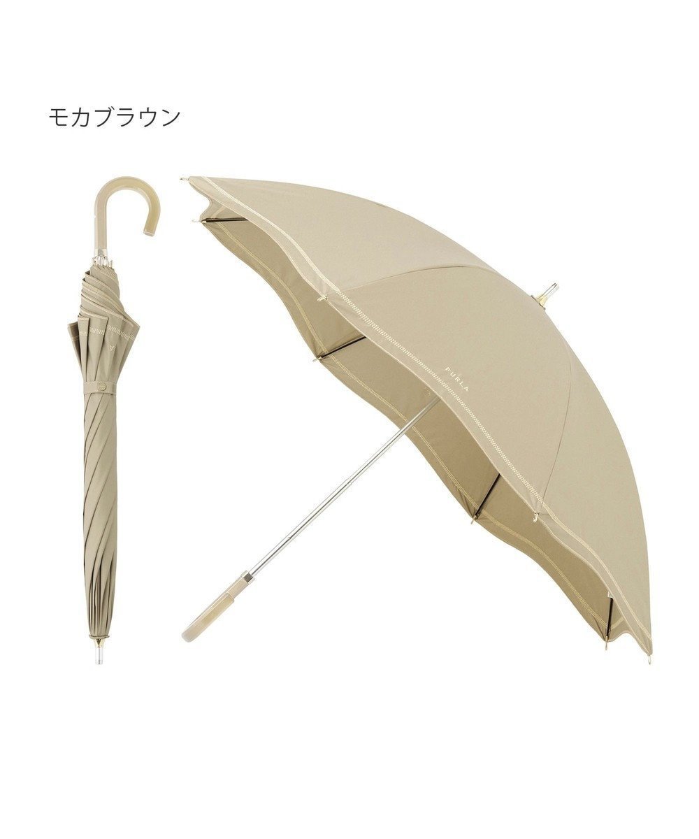 【ムーンバット/MOONBAT】のFURLA 晴雨兼用日傘 長傘 ジッパー刺繍 /遮光 遮熱 UV インテリア・キッズ・メンズ・レディースファッション・服の通販 founy(ファニー) 　ファッション　Fashion　レディースファッション　WOMEN　傘 / レイングッズ　Umbrellas/Rainwear　アクセサリー　Accessories　イタリア　Italy　カラフル　Colorful　シューズ　Shoes　傘　Umbrella　日傘　Parasol　グレージュ|ID: prp329100004527117 ipo3291000000032015282