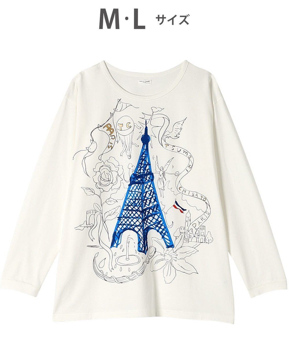【ツモリチサト スリープ/tsumori chisato SLEEP】のツモリチサト トップス 長袖 ルームウェア 綿100%(本体) レディース UTX585 /ワコール インテリア・キッズ・メンズ・レディースファッション・服の通販 founy(ファニー) 　ファッション　Fashion　レディースファッション　Ladies' Fashion Online　トップス・カットソー　Tops/Tshirt　パジャマ　Pajamas　長袖　Long Sleeve　アイボリー|ID: prp329100004527125 ipo3291000000032665326