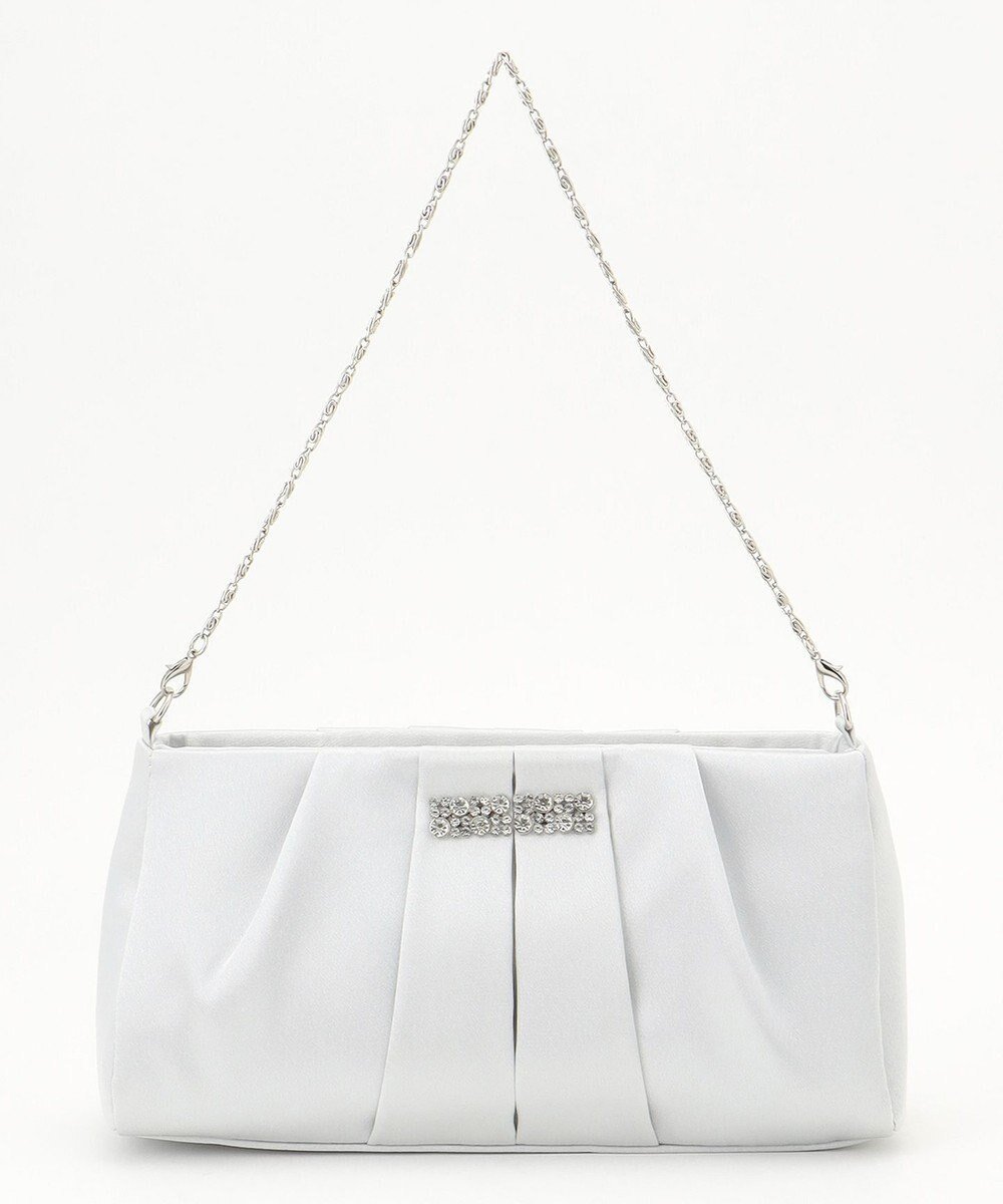 【エニィ スィス/any SiS】の【2WAY】ビジュー調タック パーティバッグ インテリア・キッズ・メンズ・レディースファッション・服の通販 founy(ファニー) 　ファッション　Fashion　レディースファッション　Fashion for Women　バッグ　Bags　クラッチ　Clutch, Clutch Bag　サテン　Satin, Glossy Fabric　ショルダー　Shoulder, Shoulder Strap　チェーン　Chain, Chain Strap　パーティ　Party, Party Style　ビジュー　Bijou, Jewel-like Accent　エレガント 上品　Elegant　シルバー系|ID: prp329100004527128 ipo3291000000034981490