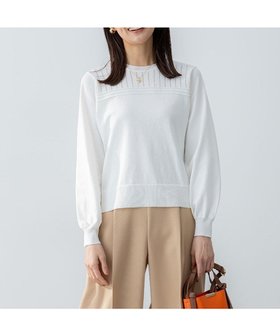 【組曲/KUMIKYOKU】の透かし柄 ニットプルオーバー 人気、トレンドファッション・服の通販 founy(ファニー) ファッション Fashion レディースファッション WOMEN トップス・カットソー Tops/Tshirt ニット Knit Tops プルオーバー Pullover 春 Spring ストレッチ Stretch ストレート Straight セーター Sweater 透かし Watermark パール Pearl レース Race S/S・春夏 Ss・Spring/Summer 再入荷 Restock/Back In Stock/Re Arrival 夏 Summer |ID:prp329100004527132