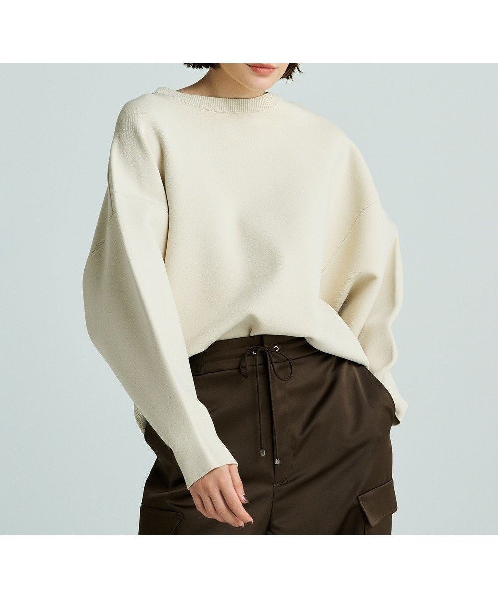 【アンクレイヴ/uncrave】の【洗える】スムースニット スウェット風プルオーバー(uncrave WHITE) インテリア・キッズ・メンズ・レディースファッション・服の通販 founy(ファニー) 　ファッション　Fashion　レディースファッション　WOMEN　トップス・カットソー　Tops/Tshirt　ニット　Knit Tops　パーカ　Sweats　プルオーバー　Pullover　スウェット　Sweat　洗える　Washable　カーディガン　Cardigan　スウェット　Sweat　セットアップ　Set Up　セーター　Sweater　雑誌　Magazine　なめらか　Smooth　フレア　Flare　ミニスカート　Mini Skirt　レギンス　Leggings　A/W・秋冬　Aw・Autumn/Winter・Fw・Fall-Winter　S/S・春夏　Ss・Spring/Summer　おすすめ　Recommend　夏　Summer　エクリュ|ID: prp329100004527216 ipo3291000000032015609