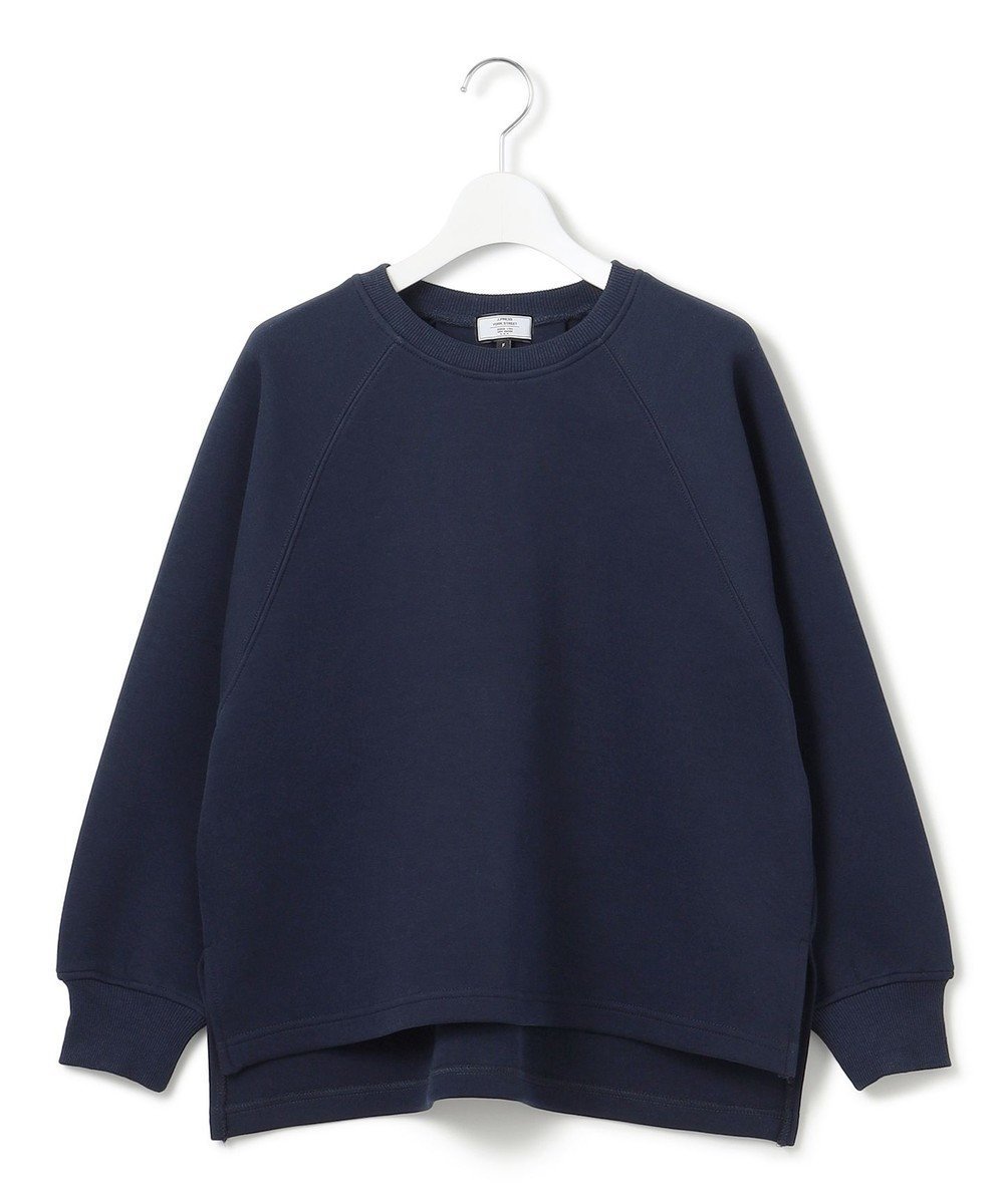 【ジェイプレスヨークストリート/J.PRESS YORK STREET】の【WOMEN】ダンボールジャージー スウェット インテリア・キッズ・メンズ・レディースファッション・服の通販 founy(ファニー) 　ファッション　Fashion　レディースファッション　Fashion for Women　トップス・カットソー　Cut & Sew Tops　レディースパーカー・カジュアルフーディー　Casual Hoodies & Sweatshirts　スウェット・クルーネックトップス　Sweatshirts & Crewnecks / Relaxed Fit Sweat Tops　スウェット / スエット　Sweatshirt, Sweatwear　スリット　Slit, Slit Detail　スリーブ　Sleeve, Long Sleeve / Short Sleeve　リラックス　Relax, Relaxed Fit　A/W・秋冬　Autumn/Winter　S/S・春夏　SS, Spring/Summer, Warm Season　夏　Summer　エレガント 上品　Elegant　ネイビー系|ID: prp329100004527237 ipo3291000000033604959