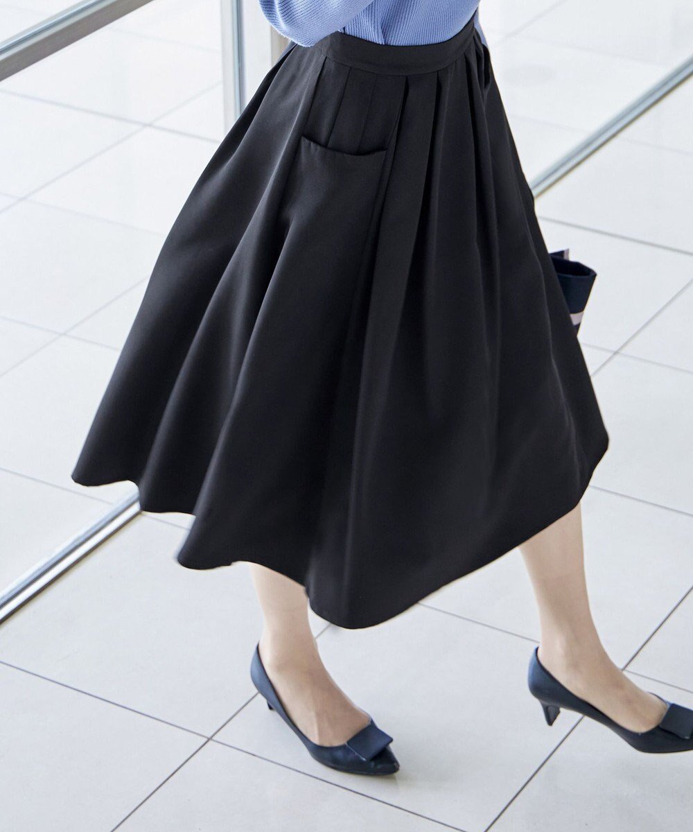 【ティアクラッセ/Tiaclasse】の【洗える】 ポケットフレアスカート インテリア・キッズ・メンズ・レディースファッション・服の通販 founy(ファニー) 　ファッション　Fashion　レディースファッション　Fashion for Women　スカート　Skirts　Aライン・フレアスカート　A-Line & Flared Skirts　アクセサリー　Fashion Accessories　ウォッシャブル　Machine Washable　洗える　Machine Washable　カットソー　Cut and Sewn Top　シューズ　Shoes, Footwear　ジャケット　Jacket, Outerwear　チュニック　Tunic, Long Top　フィット　Fit, Slim Fit　フェミニン　Feminine, Girly　フレア　Flare, Flared　ポケット　Pocket, Pocket Detail　A/W・秋冬　Autumn/Winter　再入荷　Restock / Back in Stock　エレガント 上品　Elegant　新作・新入荷　New Arrivals / New In　ブラック|ID: prp329100004527289 ipo3291000000033677308