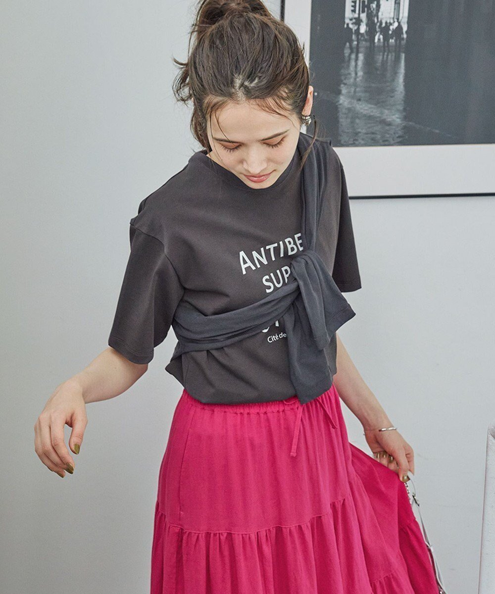 【23区/NIJYUSANKU】の【SLOW/一部店舗限定】MVSコットン デザイン ロゴTシャツ インテリア・キッズ・メンズ・レディースファッション・服の通販 founy(ファニー) 　ファッション　Fashion　レディースファッション　WOMEN　トップス・カットソー　Tops/Tshirt　シャツ/ブラウス　Shirts/Blouses　ロング / Tシャツ　T-Shirts　カットソー　Cut and Sewn　ヴィンテージ　Vintage　春　Spring　カットソー　Cut And Sew　今季　This Season　リゾート　Resort　S/S・春夏　Ss・Spring/Summer　おすすめ　Recommend　夏　Summer　2024年　2024　2024春夏・S/S　Ss,Spring/Summer,2024　グレー系|ID: prp329100004527338 ipo3291000000032016125