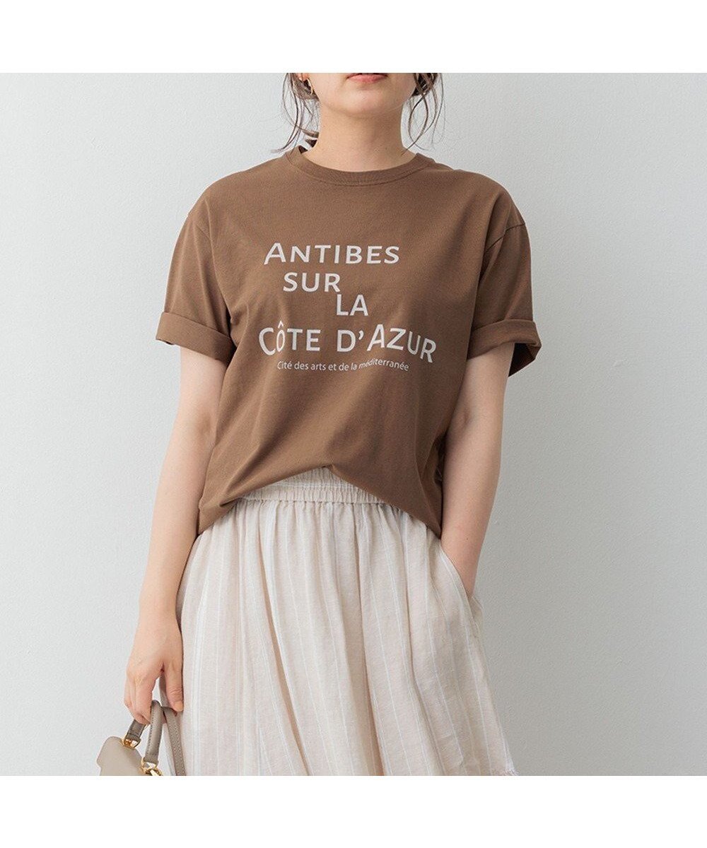 【23区/NIJYUSANKU】の【SLOW/一部店舗限定】MVSコットン デザイン ロゴTシャツ インテリア・キッズ・メンズ・レディースファッション・服の通販 founy(ファニー) 　ファッション　Fashion　レディースファッション　WOMEN　トップス・カットソー　Tops/Tshirt　シャツ/ブラウス　Shirts/Blouses　ロング / Tシャツ　T-Shirts　カットソー　Cut and Sewn　ヴィンテージ　Vintage　春　Spring　カットソー　Cut And Sew　今季　This Season　リゾート　Resort　S/S・春夏　Ss・Spring/Summer　おすすめ　Recommend　夏　Summer　2024年　2024　2024春夏・S/S　Ss,Spring/Summer,2024　ブラウン系|ID: prp329100004527338 ipo3291000000032016127