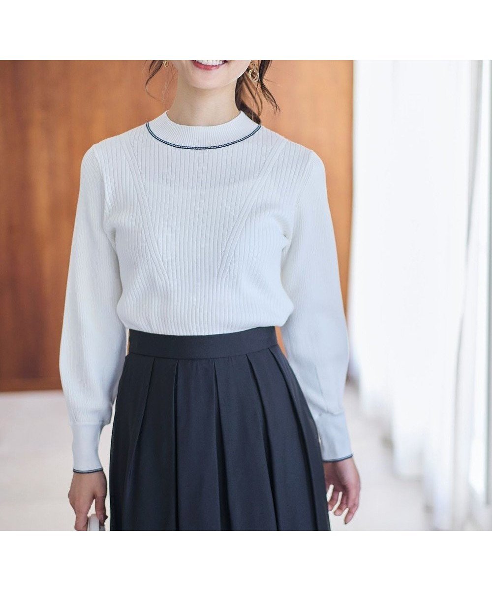 【エニィ スィス/any SiS】の【アンサンブル対応】バイカラーリブ ニット 人気、トレンドファッション・服の通販 founy(ファニー) 　ファッション　Fashion　レディースファッション　WOMEN　トップス・カットソー　Tops/Tshirt　ニット　Knit Tops　アンサンブル　Knit Ensemble　アンサンブル　Ensemble　ウォッシャブル　Washable　春　Spring　シンプル　Simple　ストレッチ　Stretch　スリーブ　Sleeve　セーター　Sweater　デニム　Denim　S/S・春夏　Ss・Spring/Summer　おすすめ　Recommend　夏　Summer　エレガント 上品　Elegant　NEW・新作・新着・新入荷　New Arrivals　 other-1|ID: prp329100004527365 ipo3291000000032016221