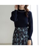 【エニィ スィス/any SiS】の【アンサンブル対応】バイカラーリブ ニット ネイビー×オフ|ID: prp329100004527365 ipo3291000000034296324