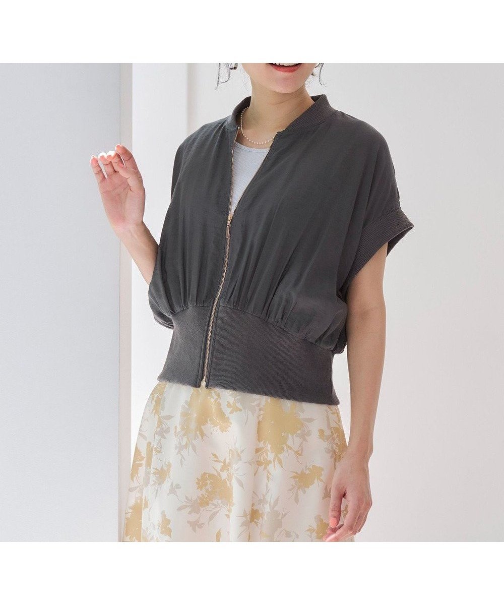 【エニィ スィス/any SiS】の【洗える】シアージレ ブルゾン インテリア・キッズ・メンズ・レディースファッション・服の通販 founy(ファニー) 　ファッション　Fashion　レディースファッション　WOMEN　アウター　Coat Outerwear　ジャケット　Jackets　ブルゾン　Blouson/Jackets　おすすめ　Recommend　エアリー　Airy　ジャケット　Jacket　スポーツ　Sports　テレコ　Tereko　トレンド　Trend　ドロップ　Drop　ノースリーブ　No Sleeve　ブルゾン　Blouson　ヴィンテージ　Vintage　エレガント 上品　Elegant　夏　Summer　春　Spring　S/S・春夏　Ss・Spring/Summer　洗える　Washable　チャコール|ID: prp329100004527374 ipo3291000000032016264