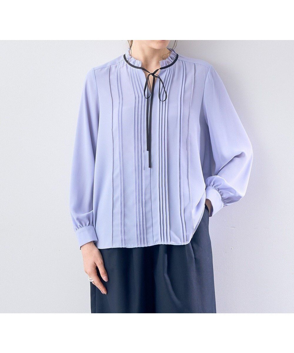 【イェッカ ヴェッカ/YECCA VECCA】のピンタックリボンブラウス インテリア・キッズ・メンズ・レディースファッション・服の通販 founy(ファニー) 　ファッション　Fashion　レディースファッション　WOMEN　トップス・カットソー　Tops/Tshirt　シャツ/ブラウス　Shirts/Blouses　おすすめ　Recommend　フェミニン　Feminine　フリル　Frills　ポケット　Pocket　リボン　Ribbon　夏　Summer　春　Spring　S/S・春夏　Ss・Spring/Summer　Lavender|ID: prp329100004527392 ipo3291000000032016347