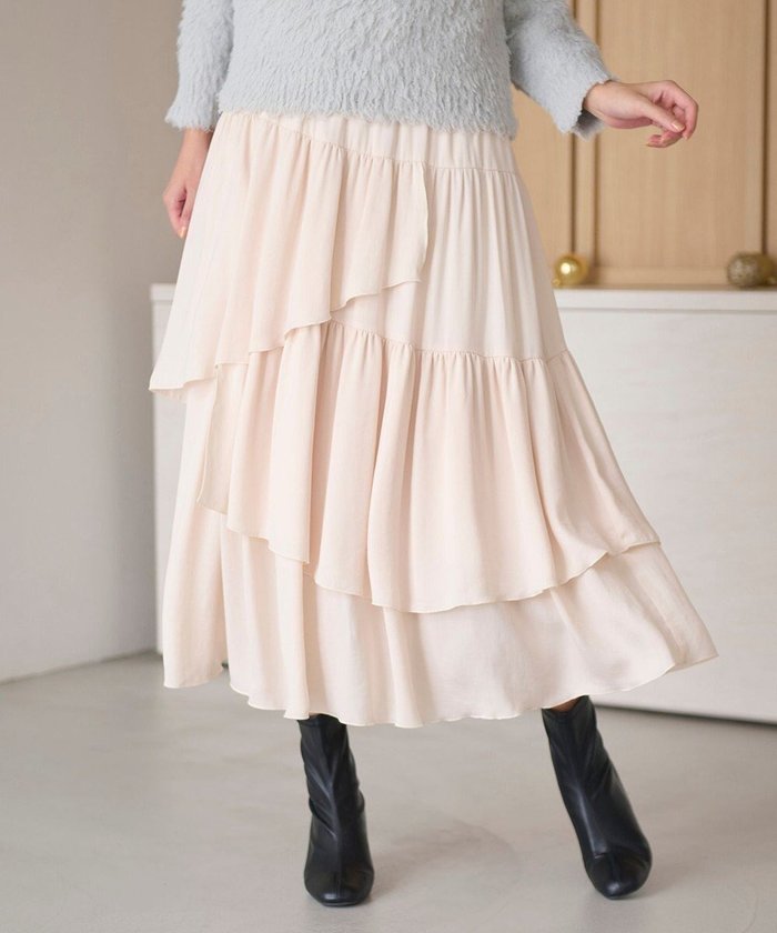 【フェルゥ/Feroux】の【洗える】ランダムティアードスカート インテリア・キッズ・メンズ・レディースファッション・服の通販 founy(ファニー) https://founy.com/ ファッション Fashion レディースファッション Fashion for Women スカート Skirts ティアードスカート Tiered Skirts アシンメトリー Asymmetrical Style ティアードスカート Tiered Skirt, Flounced Skirt バランス Balance, Style Balance フリル Frill, Ruffle ランダム Random, Irregular ロング Long, Long-Length 再入荷 Restock / Back in Stock 冬 Winter / This Winter 洗える Machine Washable A/W・秋冬 Autumn/Winter |ID: prp329100004527414 ipo3291000000032654480