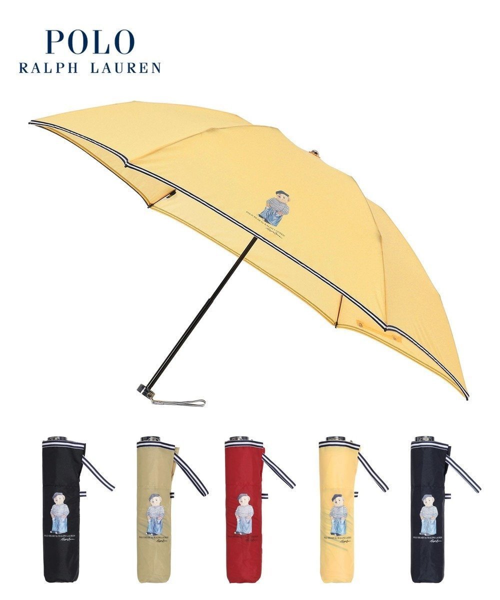 【ムーンバット/MOONBAT】のPOLO RALPH LAUREN 折りたたみ傘 無地×フレンチベア 軽量 インテリア・キッズ・メンズ・レディースファッション・服の通販 founy(ファニー) 　ファッション　Fashion　レディースファッション　WOMEN　傘 / レイングッズ　Umbrellas/Rainwear　アイビー　Ivy　ニューヨーク　New York　フレンチ　French　傘　Umbrella　無地　Plain Color　軽量　Lightweight　イエロー|ID: prp329100004527424 ipo3291000000032016480