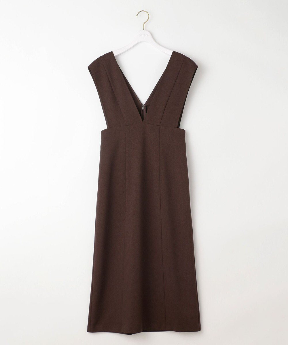 【エニィ スィス/any SiS】の【洗える】タイト ジャンパースカート インテリア・キッズ・メンズ・レディースファッション・服の通販 founy(ファニー) 　ファッション　Fashion　レディースファッション　Fashion for Women　スカート　Skirts　インナー　Innerwear　洗える　Machine Washable　秋　Autumn　クラシカル　Classical, Vintage-Inspired　シャンブレー　Chambray, Denim-Like Fabric　ショルダー　Shoulder, Shoulder Strap　シンプル　Simple, Minimal　デニム　Denim, Jeans Material　トレンド　Trend, Trending Now　ドロップ　Drop Shoulder, Dropped Style　A/W・秋冬　Autumn/Winter　おすすめ　Recommended / Our Picks　夏　Summer　エレガント 上品　Elegant　ブラウン|ID: prp329100004527430 ipo3291000000036245613