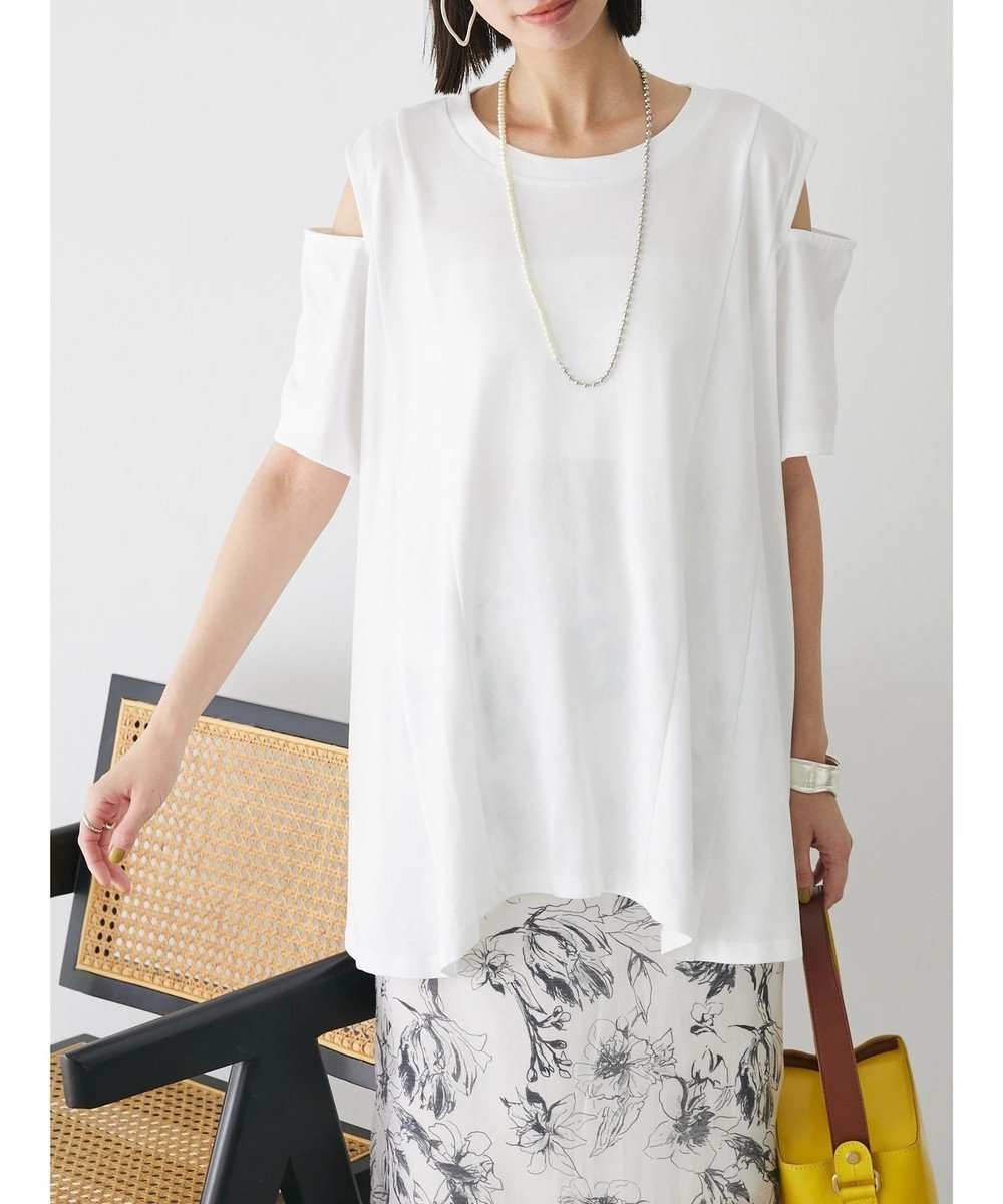 【グリーンパークス/Green Parks】のショルダーカットチュニック 人気、トレンドファッション・服の通販 founy(ファニー) 　ファッション　Fashion　レディースファッション　WOMEN　ワンピース　Dress　チュニック　Tunic　おすすめ　Recommend　オフショルダー　Off Shoulder　ショルダー　Shoulder　シンプル　Simple　タイトスカート　Tight Skirt　チュニック　Tunic　フレア　Flare　ポケット　Pocket　リボン　Ribbon　リラックス　Relax　夏　Summer　春　Spring　S/S・春夏　Ss・Spring/Summer　 other-1|ID: prp329100004527454 ipo3291000000032016588