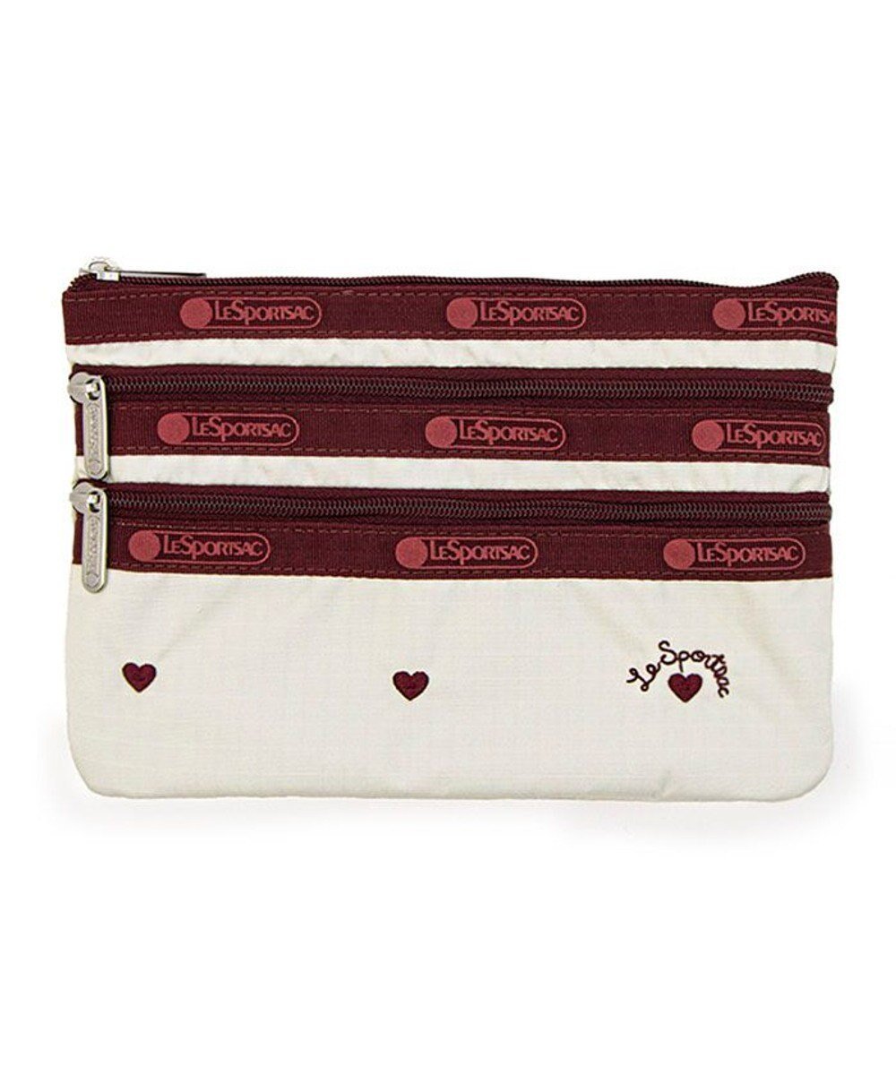 【レスポートサック/LeSportsac】の3ZIP COSMETIC/ベリーハートエンブロイダリー 人気、トレンドファッション・服の通販 founy(ファニー) 　ファッション　Fashion　レディースファッション　WOMEN　財布　Wallets　ポーチ　Pouches　スリム　Slim　フラット　Flat　ポケット　Pocket　ポーチ　Pouch　旅行　Travel　財布　Wallet　 other-1|ID: prp329100004527465 ipo3291000000032016632