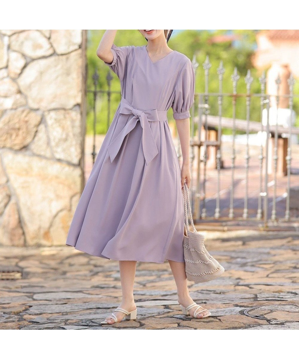 【ティアクラッセ/Tiaclasse】の【洗える】パフスリーブワンピース 人気、トレンドファッション・服の通販 founy(ファニー) 　ファッション　Fashion　レディースファッション　WOMEN　ワンピース　Dress　ウォッシャブル　Washable　スリーブ　Sleeve　チュニック　Tunic　フェミニン　Feminine　フレア　Flare　ポケット　Pocket　ミモレ　Mimore　リボン　Ribbon　ロング　Long　再入荷　Restock/Back In Stock/Re Arrival　半袖　Short Sleeve　夏　Summer　NEW・新作・新着・新入荷　New Arrivals　春　Spring　S/S・春夏　Ss・Spring/Summer　洗える　Washable　 other-1|ID: prp329100004527472 ipo3291000000032016652
