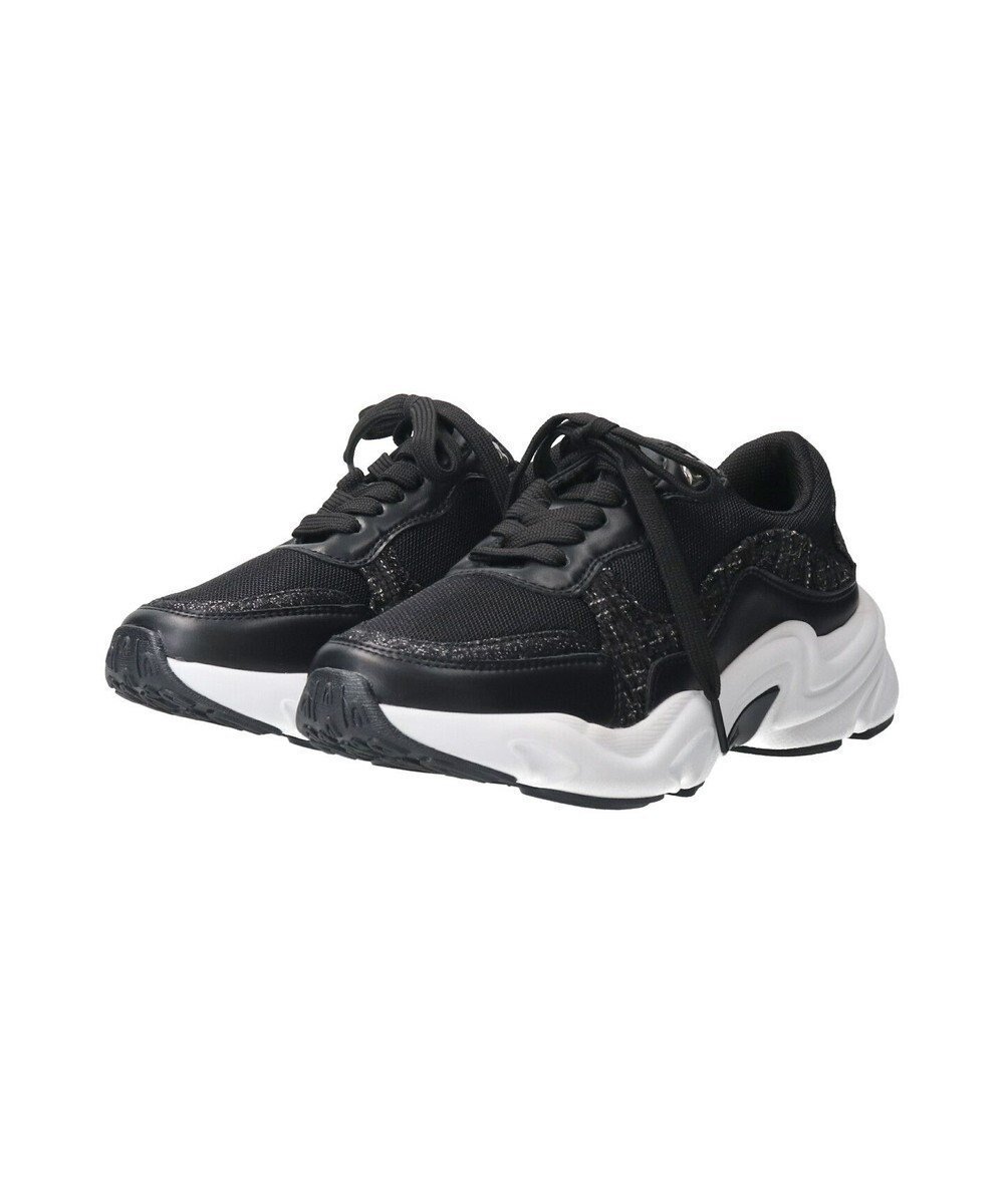 【ブリジット バーキン/Bridget Birkin】の【Bridget Birkin】ラメツイードコンビスニーカー インテリア・キッズ・メンズ・レディースファッション・服の通販 founy(ファニー) 　ファッション　Fashion　レディースファッション　Fashion for Women　スニーカー　Sneakers, Trainers　ツイード　Twill, Twill Weave　ブラック雑材|ID: prp329100004527484 ipo3291000000034674516