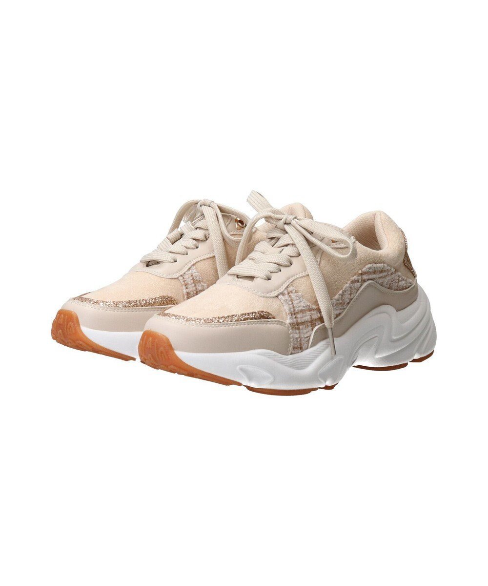 【ブリジット バーキン/Bridget Birkin】の【Bridget Birkin】ラメツイードコンビスニーカー インテリア・キッズ・メンズ・レディースファッション・服の通販 founy(ファニー) 　ファッション　Fashion　レディースファッション　Fashion for Women　スニーカー　Sneakers, Trainers　ツイード　Twill, Twill Weave　ベージュコンビ|ID: prp329100004527484 ipo3291000000034674517