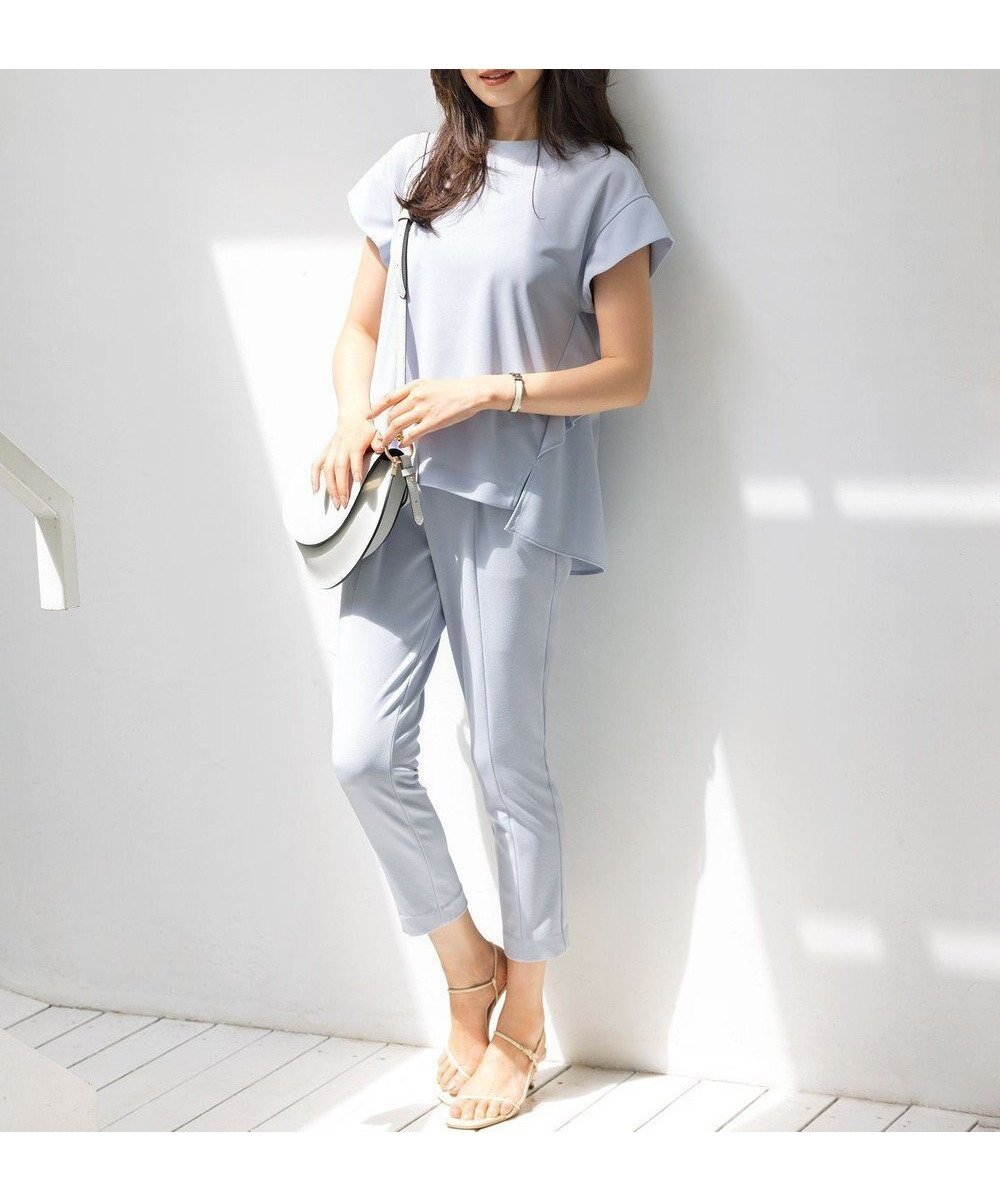 【組曲/KUMIKYOKU】の【接触冷感・吸湿冷感・UVカット】スタイルアップジャージー パンツ インテリア・キッズ・メンズ・レディースファッション・服の通販 founy(ファニー) 　ファッション　Fashion　レディースファッション　Fashion for Women　パンツ　Pants & Trousers　春　Spring　ギャザー　Gathered, Ruffled　吸水　Absorbent, Quick-Dry　ジョーゼット　Georgette, Semi-Sheer Fabric　セットアップ　Set-Up, Coordinated Outfit　レギンス　Leggings, Stretch Pants　S/S・春夏　SS, Spring/Summer, Warm Season　おすすめ　Recommended / Our Picks　夏　Summer　結婚式　Wedding　ビジネス 仕事 通勤　Business / Work / Commuting　ブルーグレー系|ID: prp329100004527537 ipo3291000000034233134