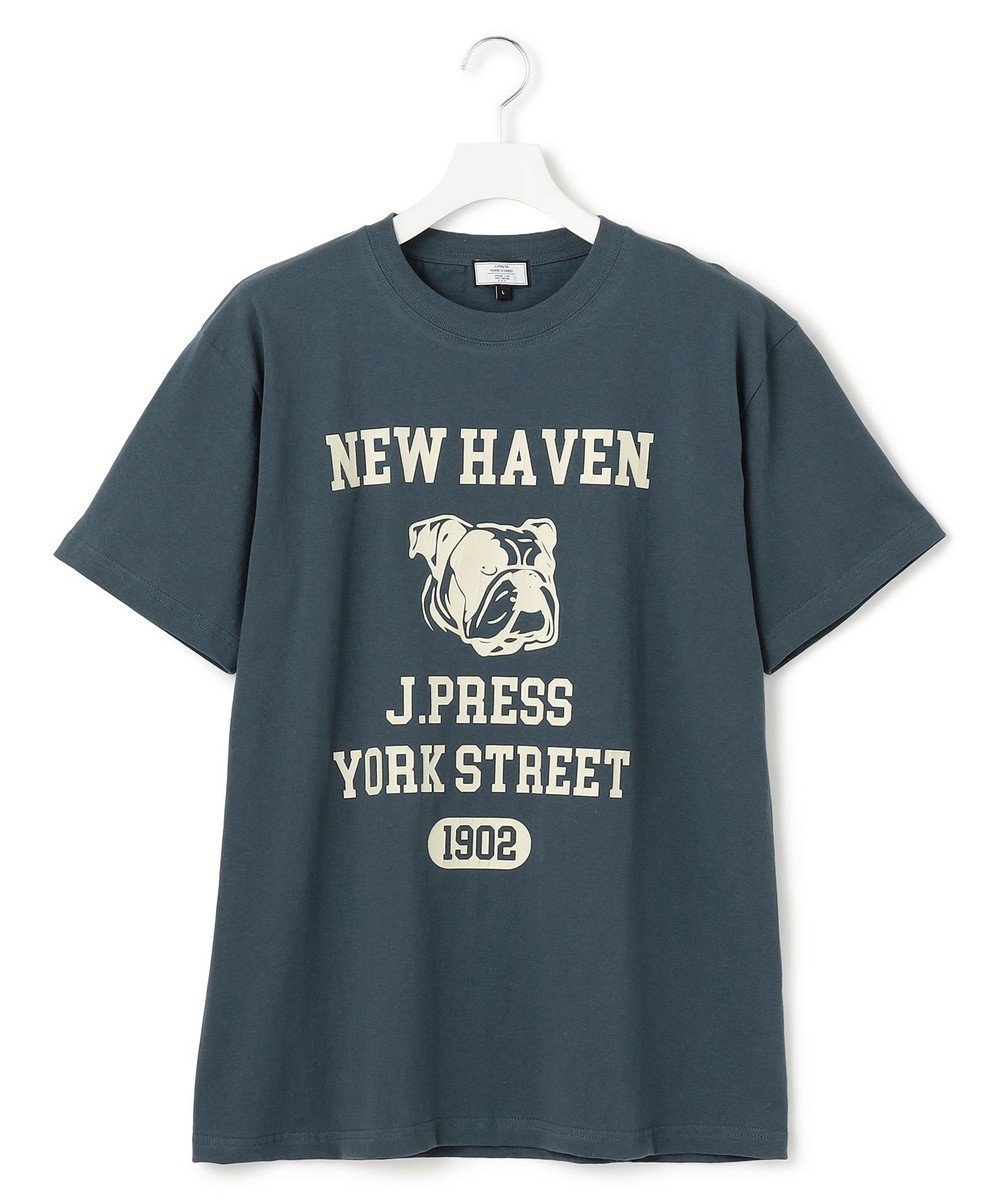 【ジェイプレスヨークストリート/J.PRESS YORK STREET】の【UNISEX】カレッジロゴTシャツ インテリア・キッズ・メンズ・レディースファッション・服の通販 founy(ファニー) 　ファッション　Fashion　レディースファッション　Ladies' Fashion Online　トップス・カットソー　Tops/Tshirt　シャツ/ブラウス　Shirts/Blouses　ロング / Tシャツ　T-Shirts　カットソー　Cut and Sewn　ユニセックス　Unisex　アメリカン　American　カットソー　Cut And Sew　プリント　Print　夏　Summer　春　Spring　S/S・春夏　Ss・Spring/Summer　ダルブルー系|ID: prp329100004527567 ipo3291000000032565632
