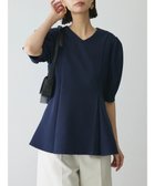 【グリーンパークス/Green Parks】のAnriettMusee パフスリーブペプラムブラウス Dark Navy|ID: prp329100004527570 ipo3291000000032017072